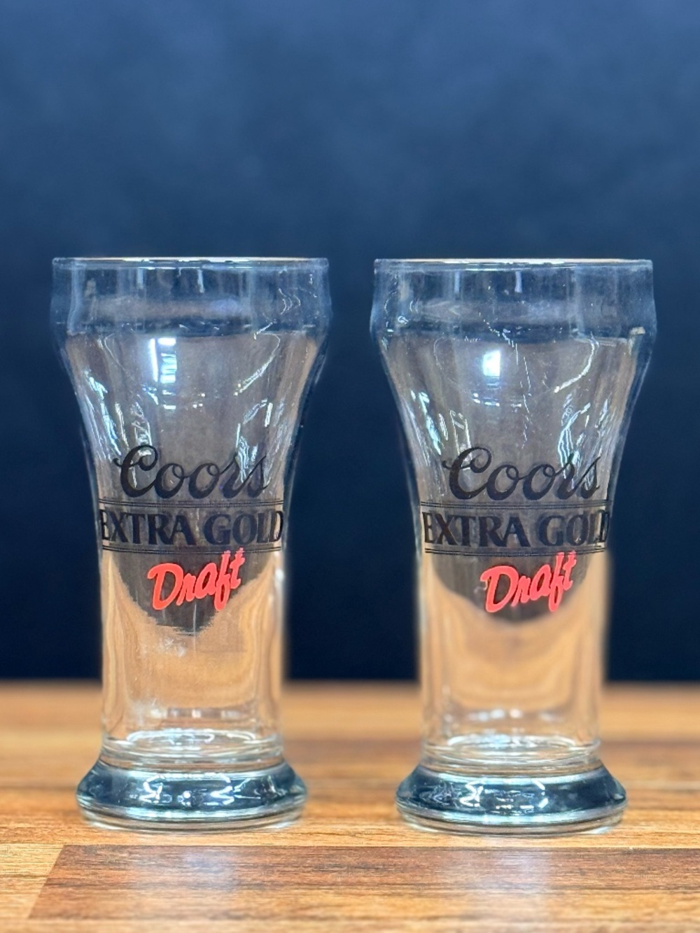 COORS Extra Gold Draft Glasses (2)